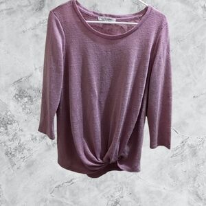 Pre Loved Women's Medium Lynn Ryan Dusty Rose Twist-Front Blouse